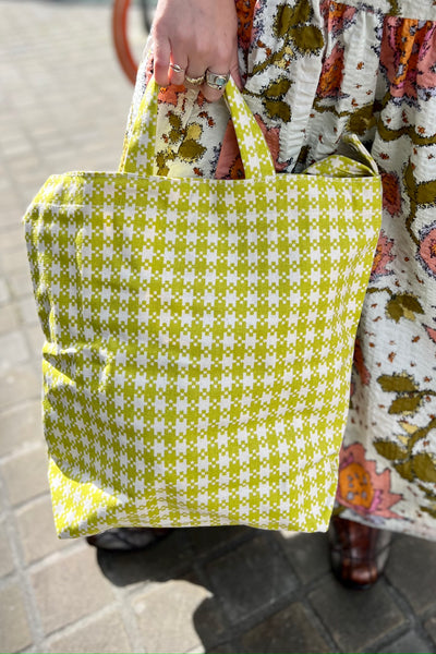 Baggu - Duck Bag - Blue Pixel Gingham