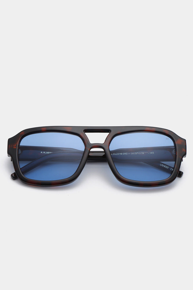 A Kjaerbede Kaya Demi Tortoise Blue Lens Sunglasses - The Mercantile London