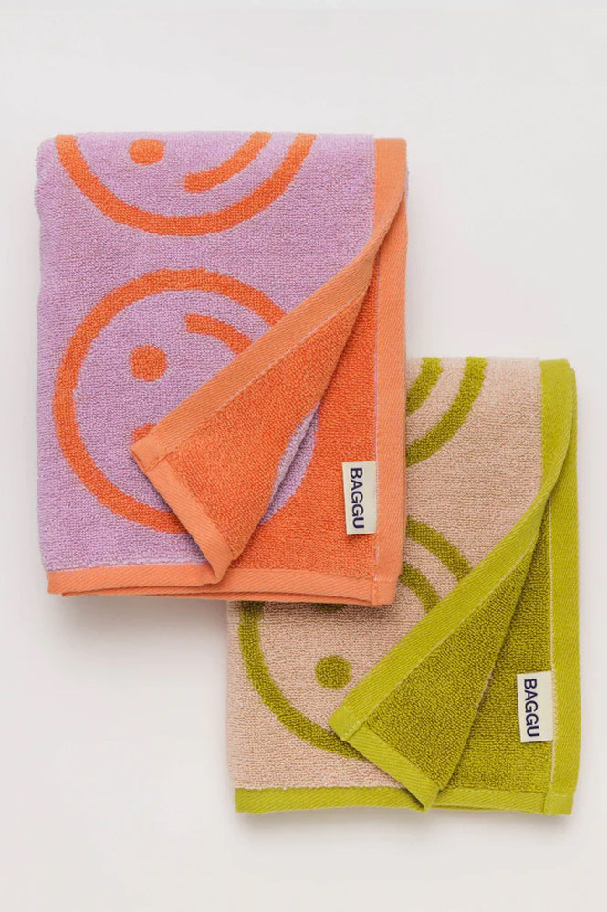 Baggu Happy Lilac Ochre Hand Towels - The Mercantile London