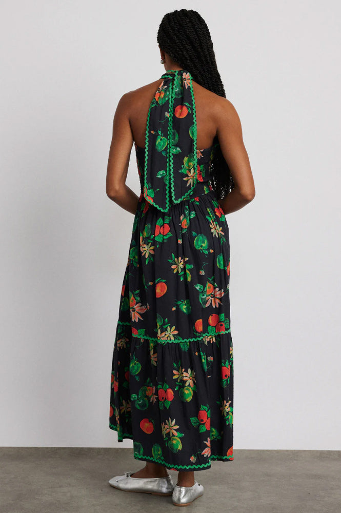 Damson Madder Pia Apple Print Dress | The Mercantile London