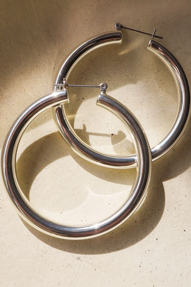 Luv AJ Amalfi Silver Tube Hoops