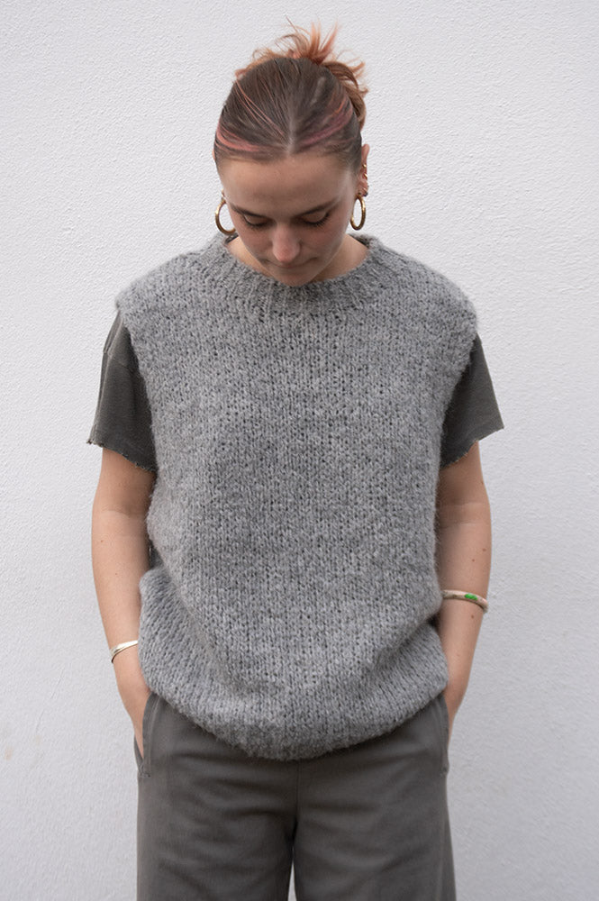 Noella Kala Light Grey Melange Knit Vest