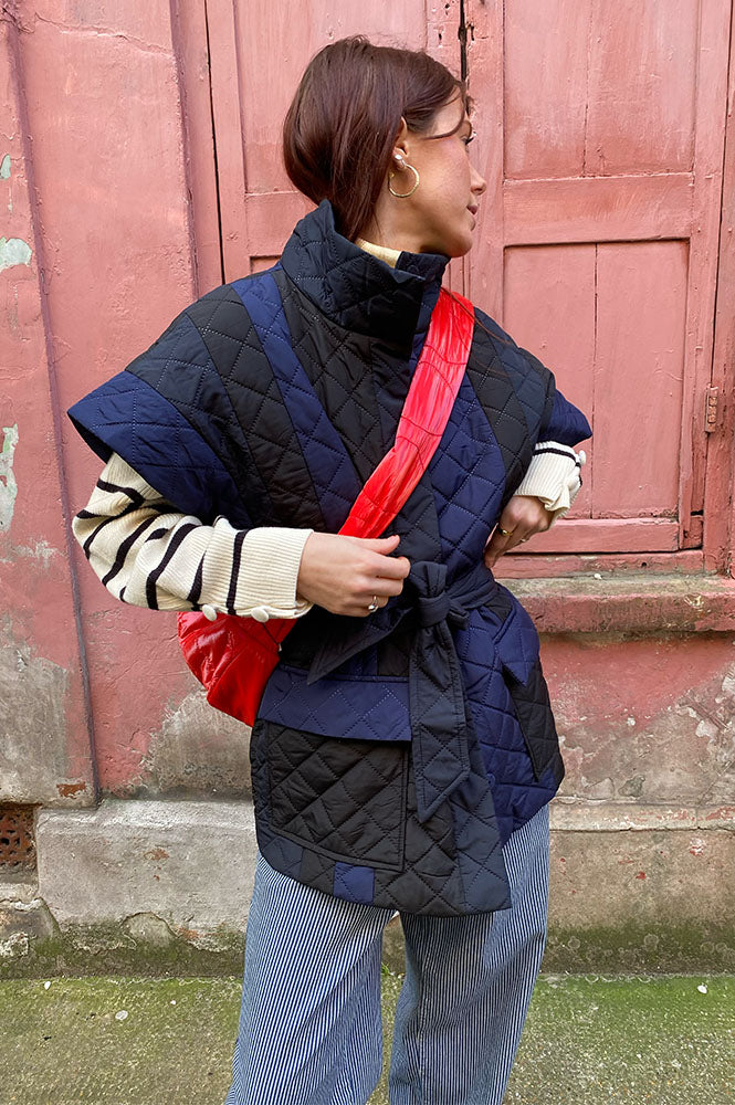 Stella Nova Blue Striped Quilted Vest