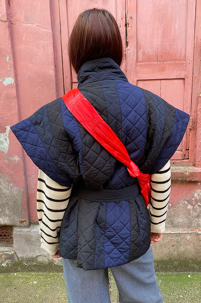 Stella Nova Blue Striped Quilted Vest