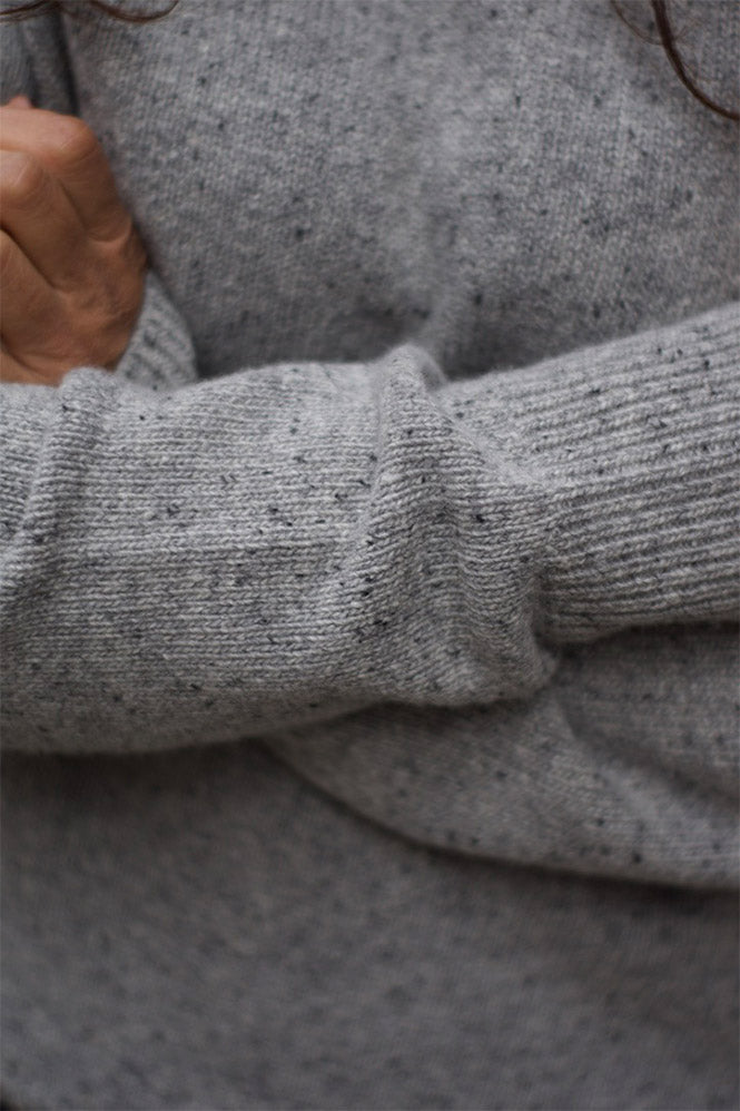 Wax Ridgeway Roll Neck Donegal Grey Jumper