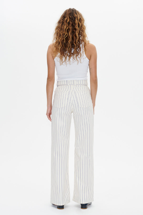 Baum Und Pferdgarten Ninia White Sand Pinstripe Trousers - The Mercantile London