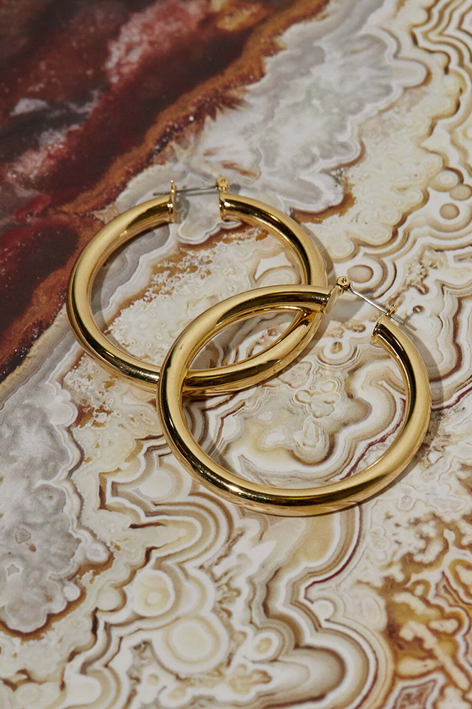 Luv AJ Amalfi Gold Tube Hoops