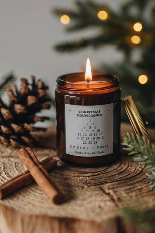 Embers & Roots Christmas Countdown Winter Spice Advent Soy Candle