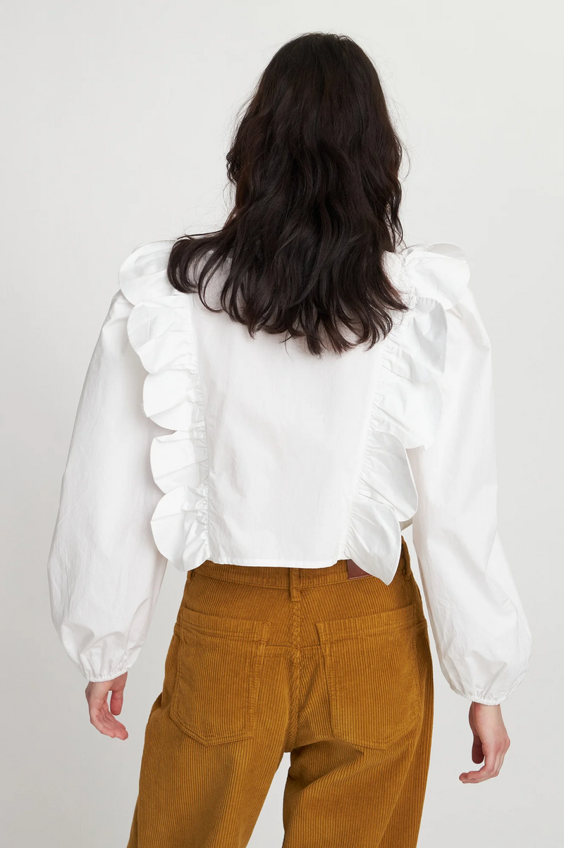 Stella Nova Embroidered Scallop White Blouse