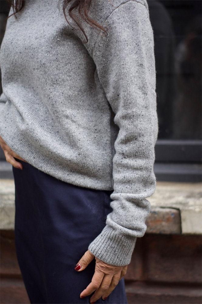 Wax Ridgeway Roll Neck Donegal Grey Jumper