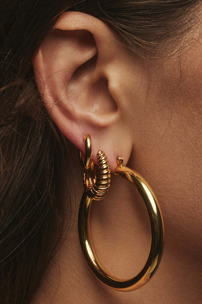 Luv AJ Amalfi Gold Tube Hoops