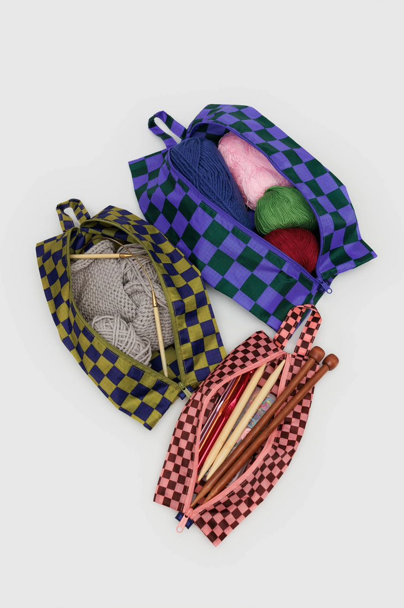 Baggu 3D Zip Set Jewel Checks Bags