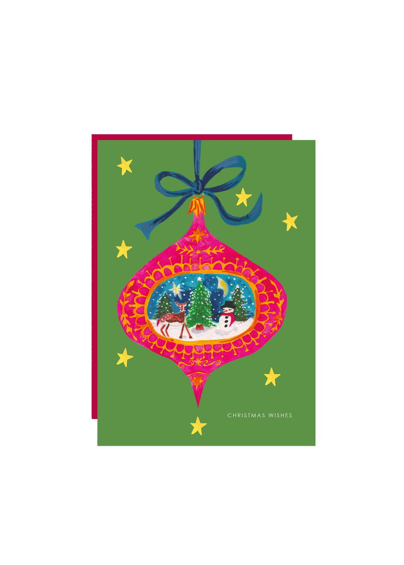 Hutch Cassidy Bauble Reindeer Christmas Card