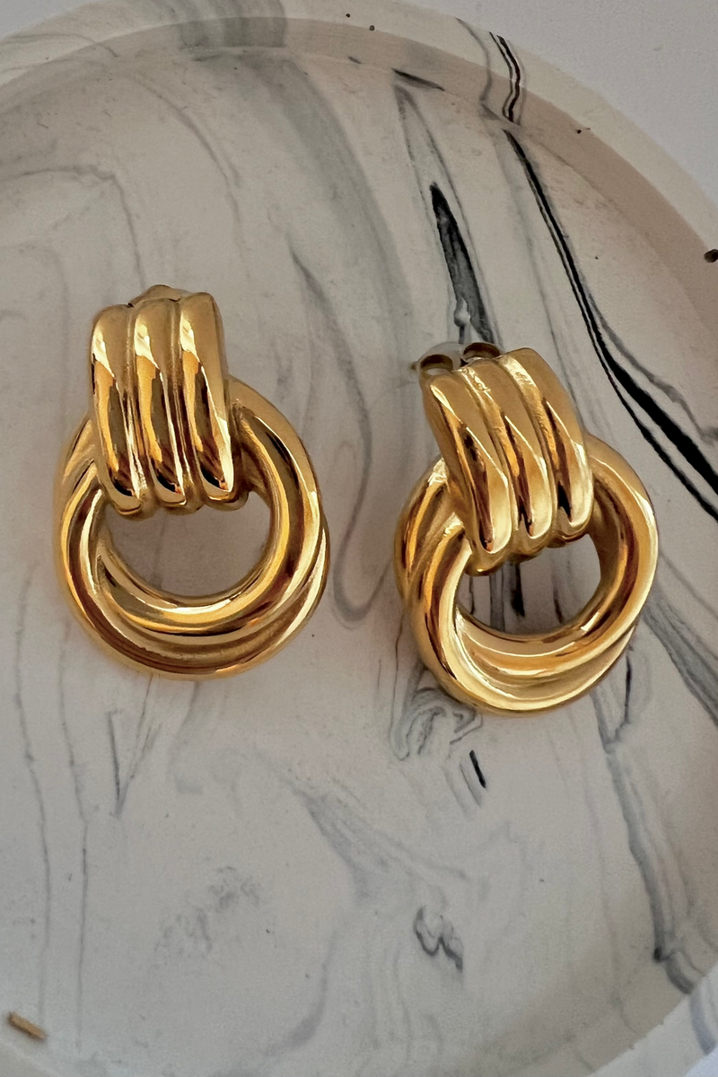 Lunar Ring Link Earrings