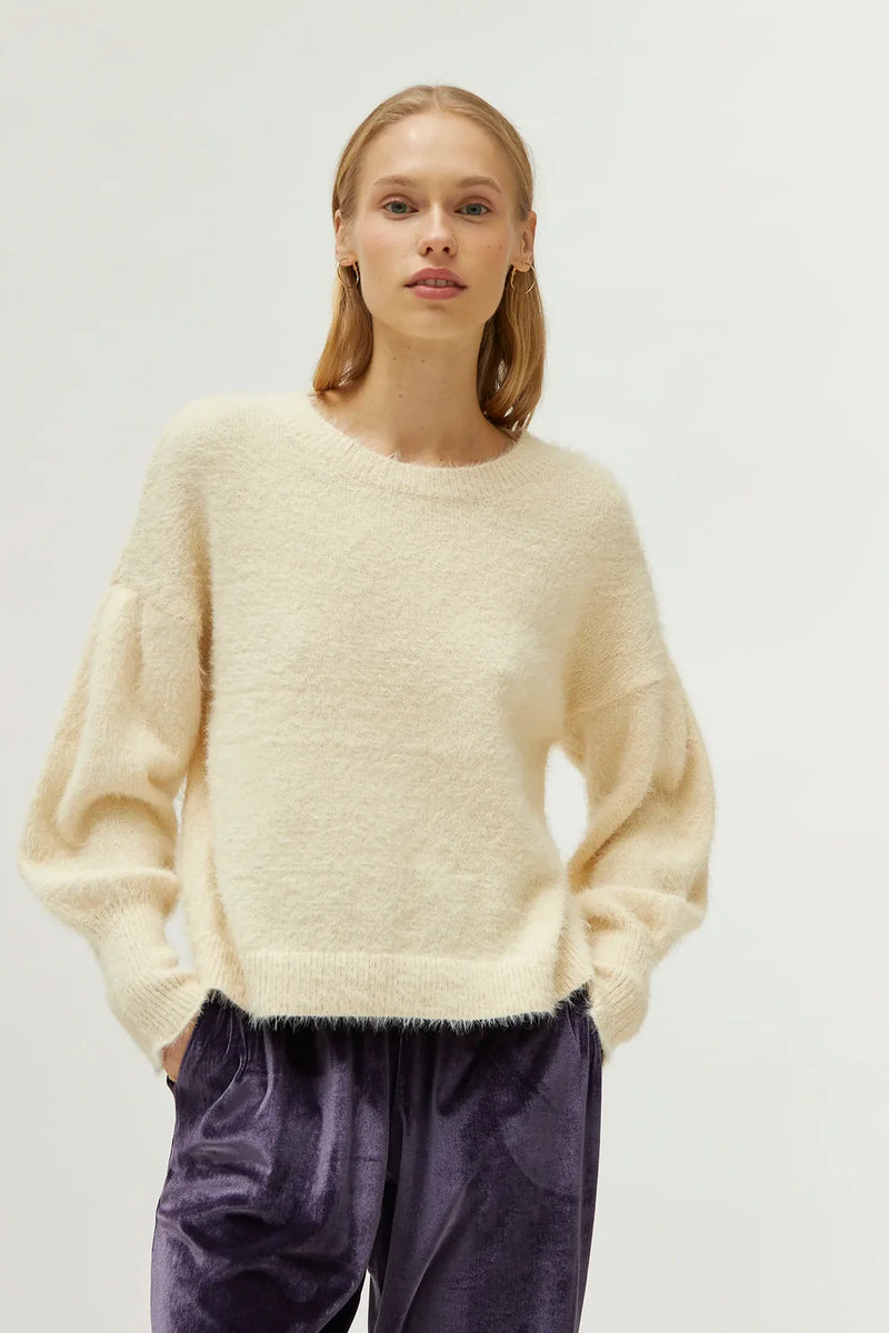 Compania Fantastica Buttermilk Textured Knit Sweater