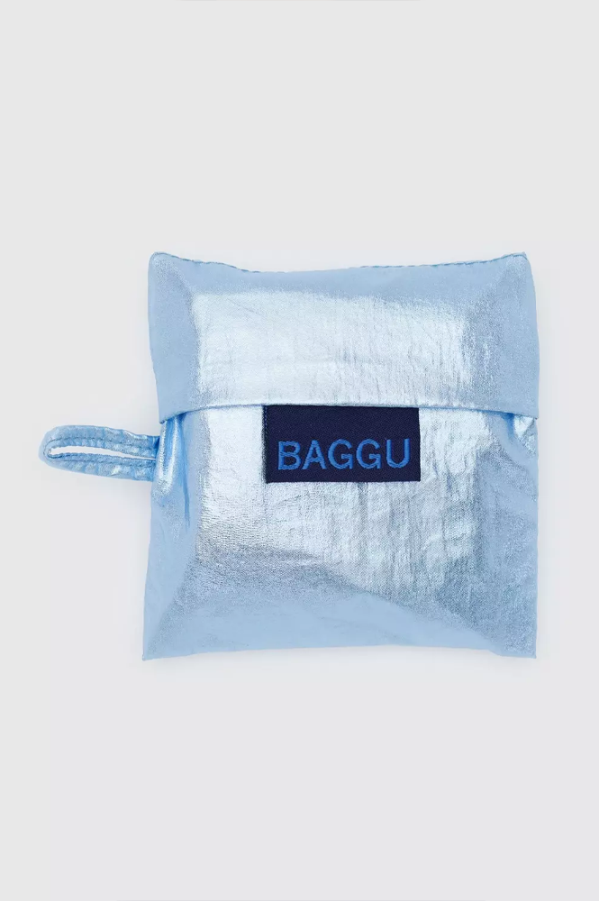 Baggu Baby Metallic Light Blue Reusable Bag