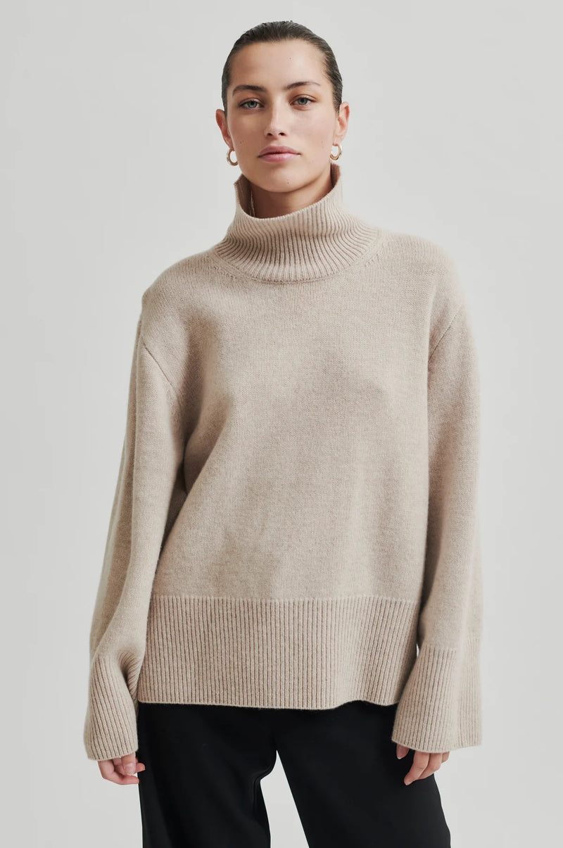 Second Female Alpha Knit Pumice Stone T-Neck Sweater