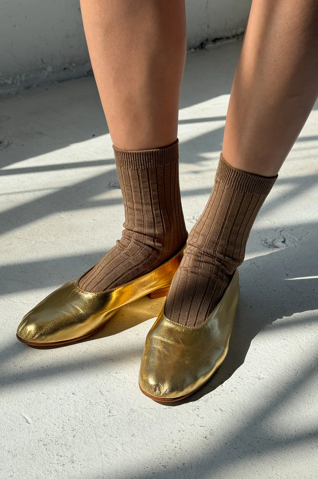 Le Bon Shoppe Her Dark Tan Socks - The Mercantile London