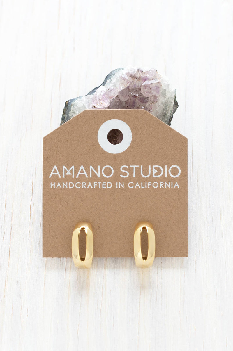 Amano Vintage Style Cut-Out Hoop Earrings