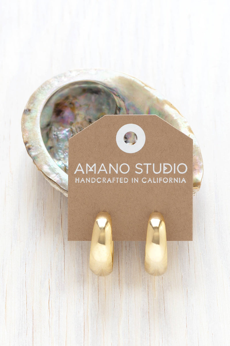 Amano Angie Vintage Yellow Gold Hoop Earrings