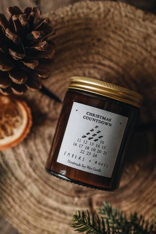 Embers & Roots Christmas Countdown Winter Spice Advent Soy Candle