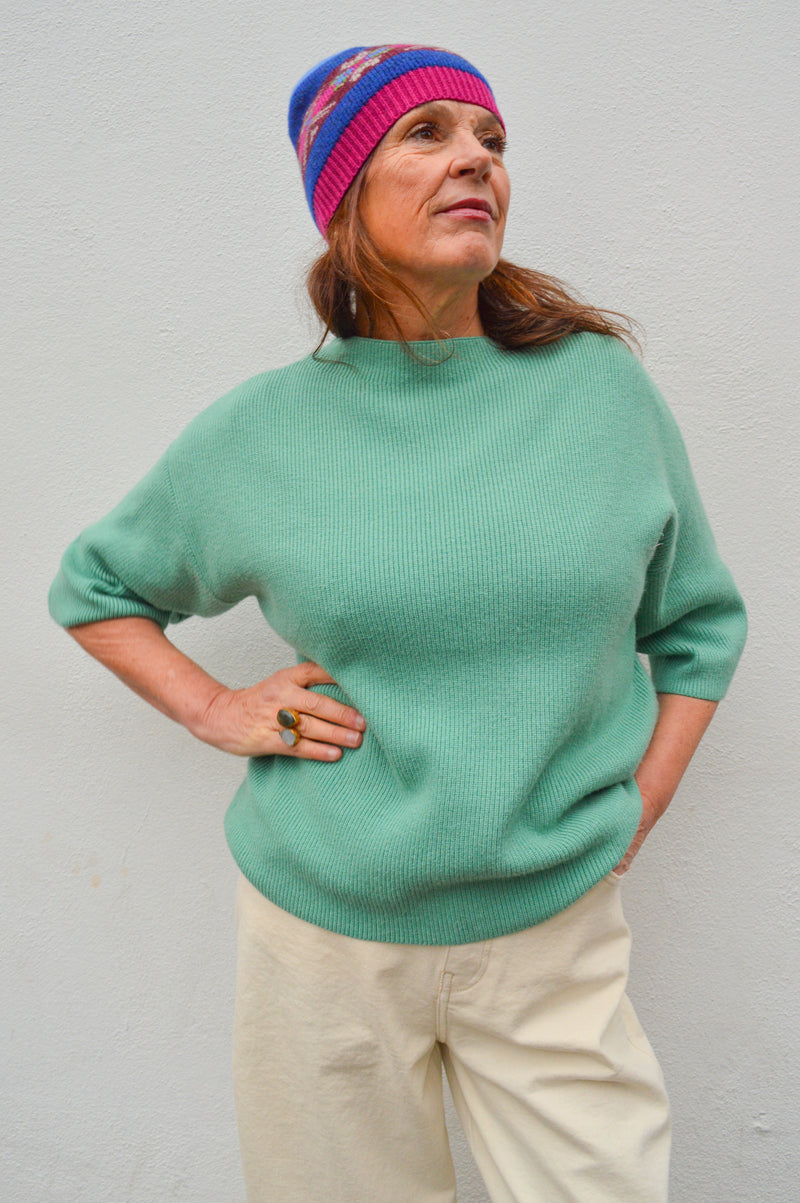 ICHI Boston Beryl Green Knit Pullover