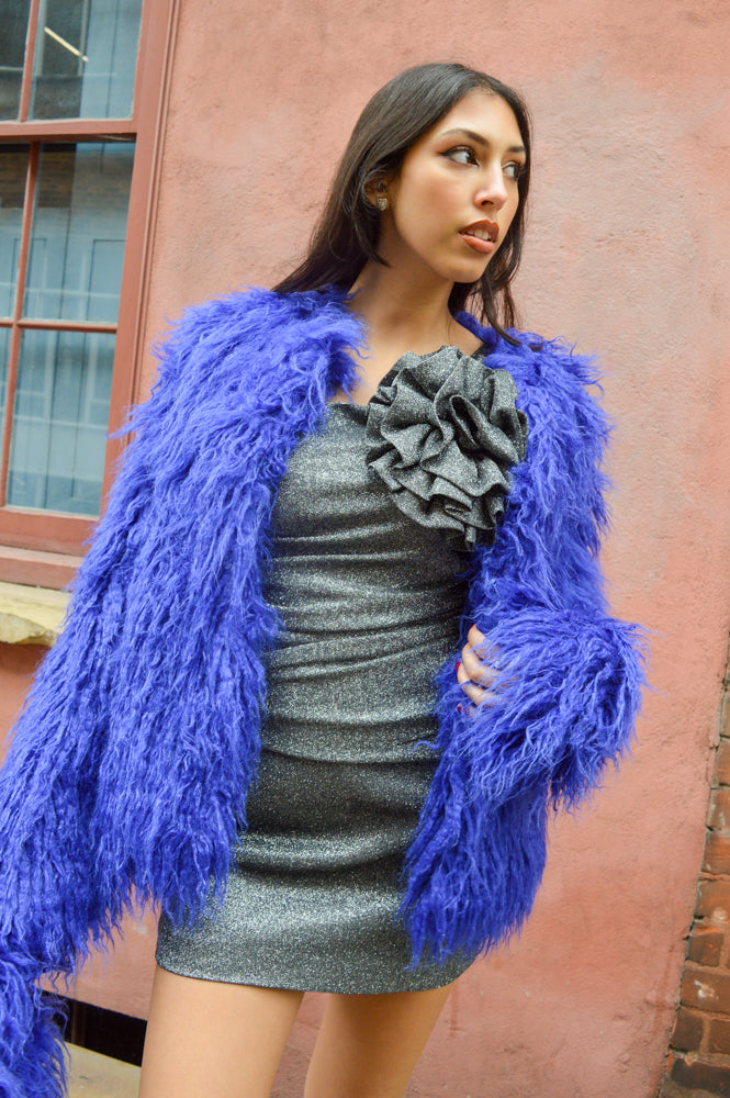 Blue clearance feather coat