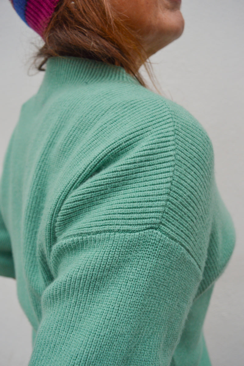 ICHI Boston Beryl Green Knit Pullover