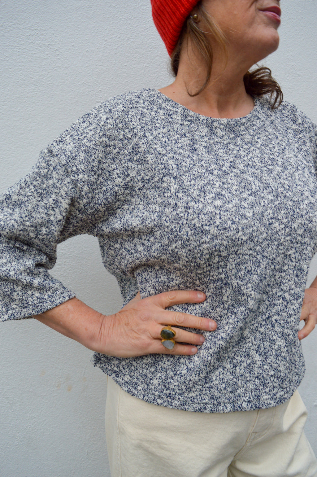 ICHI Novella Medieval Blue Knit Top