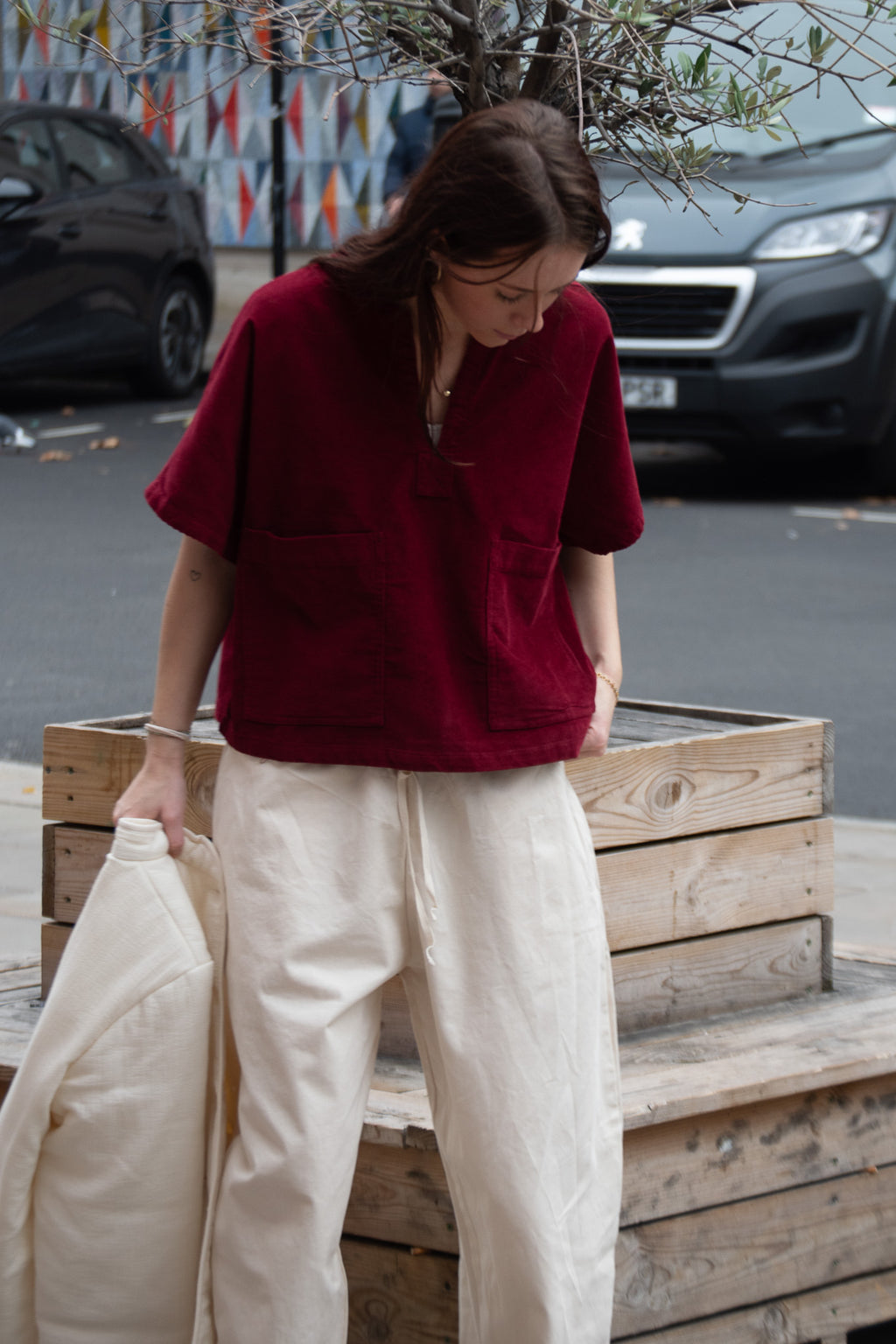 L.F. Markey Trent Burgundy Top