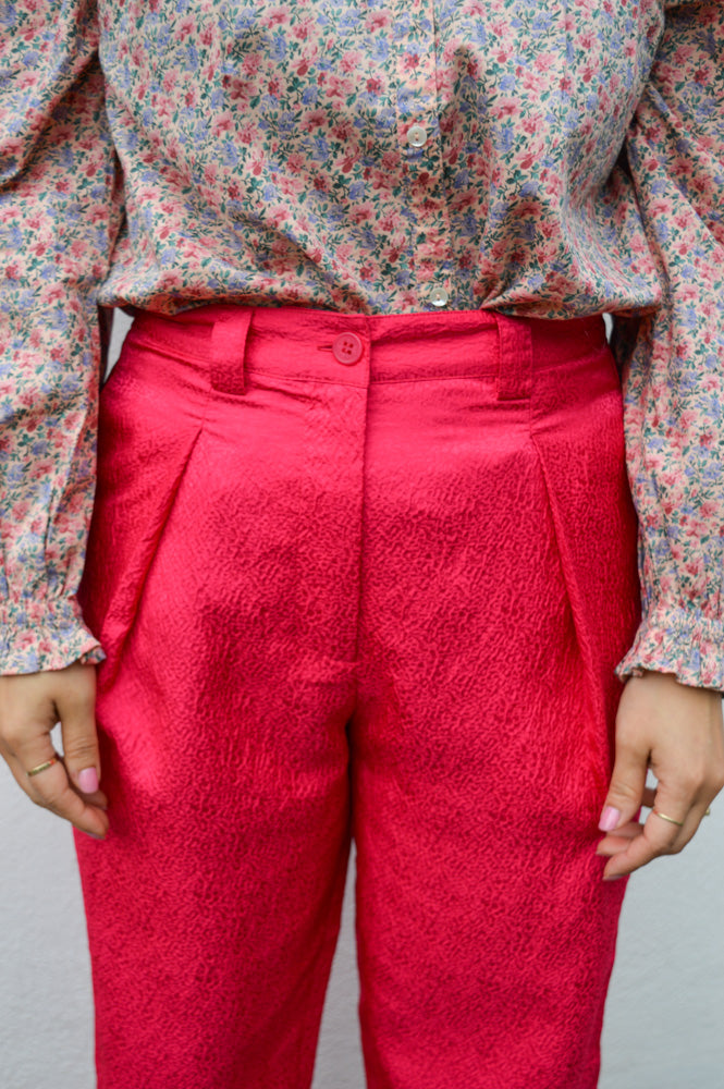 Stella Nova Cropped Crinkle Wild Cherry Trousers