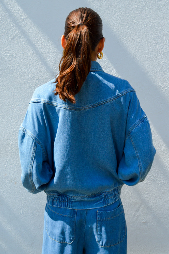 Indi & Cold Washed Effect Denim Jacket