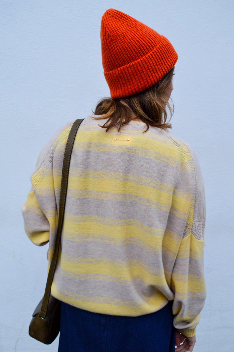 Vanessa Bruno Eugenie Striped Yellow Pullover