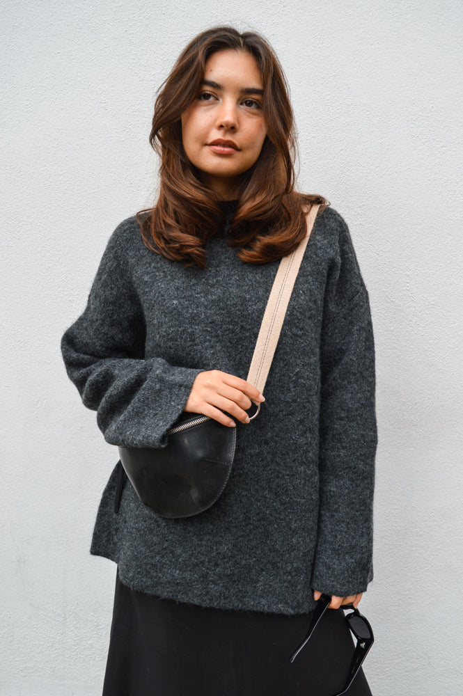 Object Diana Dark Grey Knit Pullover