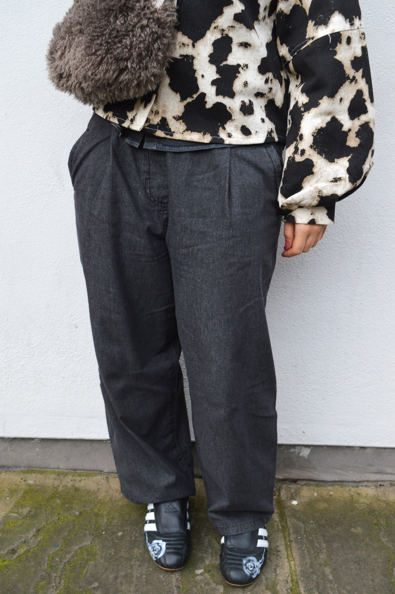 ICHI Archer Washed Black Trousers