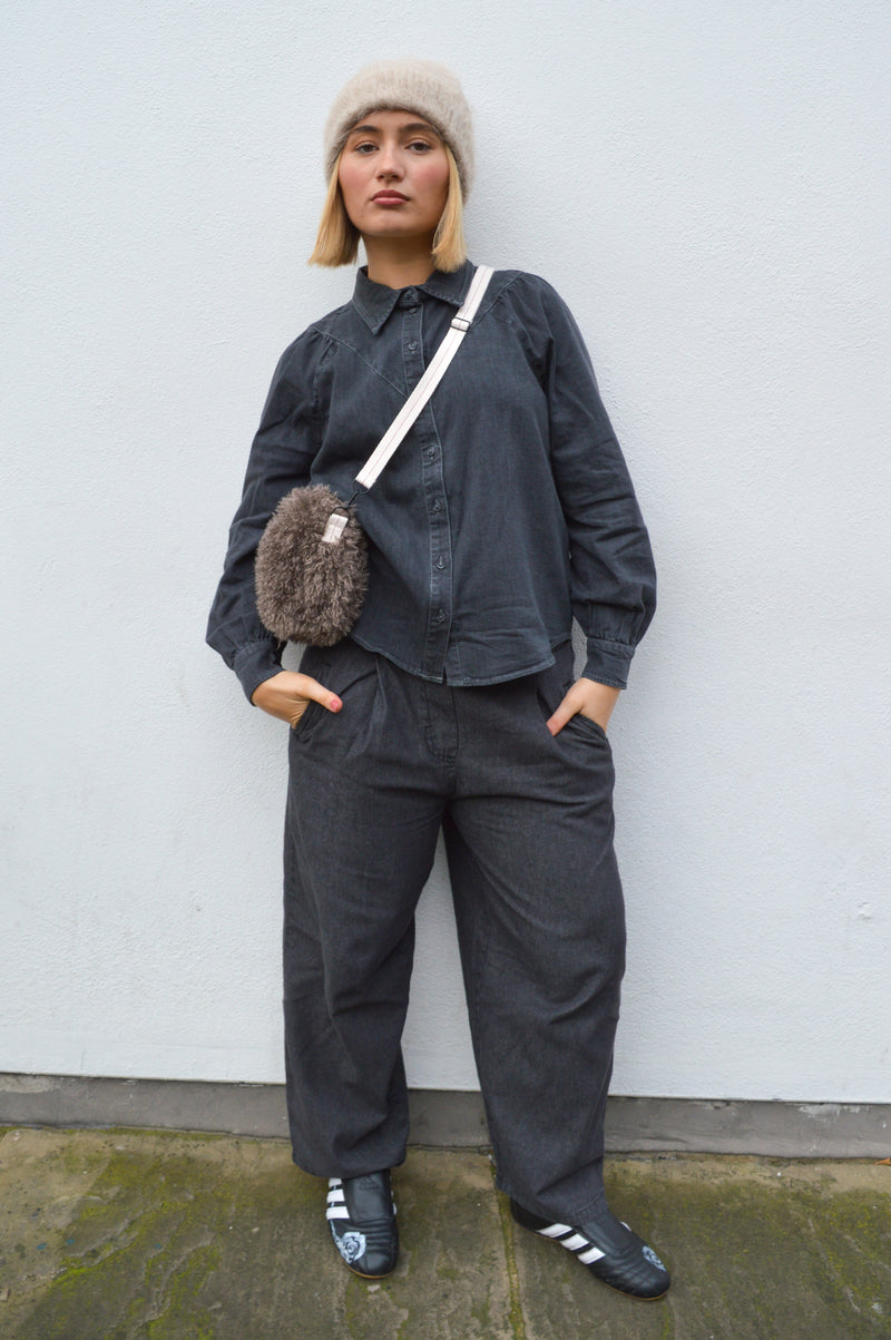 ICHI Archer Washed Black Trousers