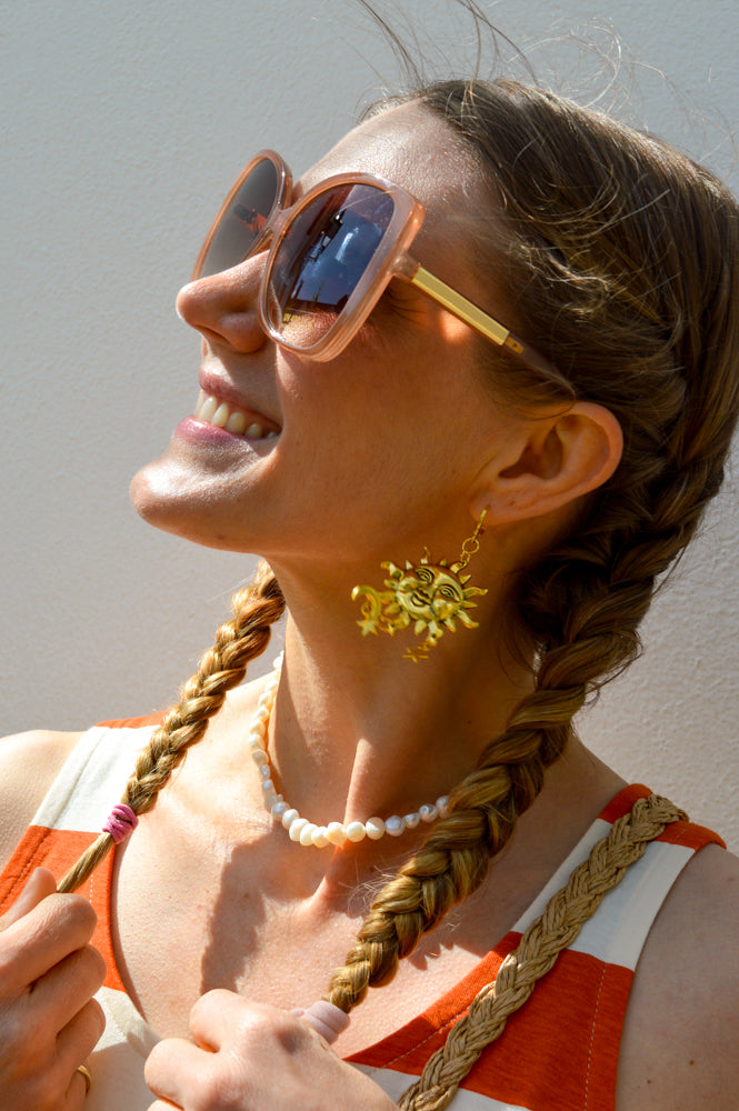 SUN Sun and Moon Celestial Dangle Earrings - The Mercantile London