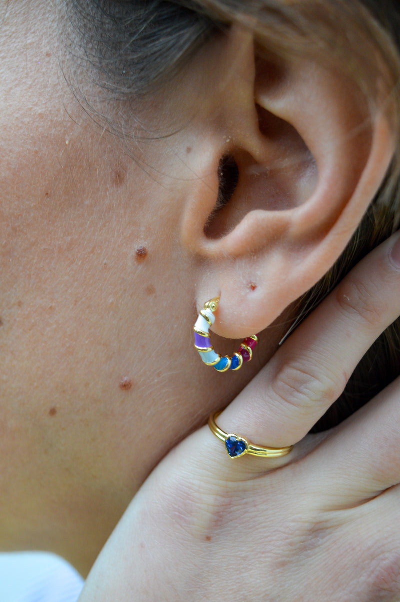 Anna + Nina Holographic Hoop Earrings