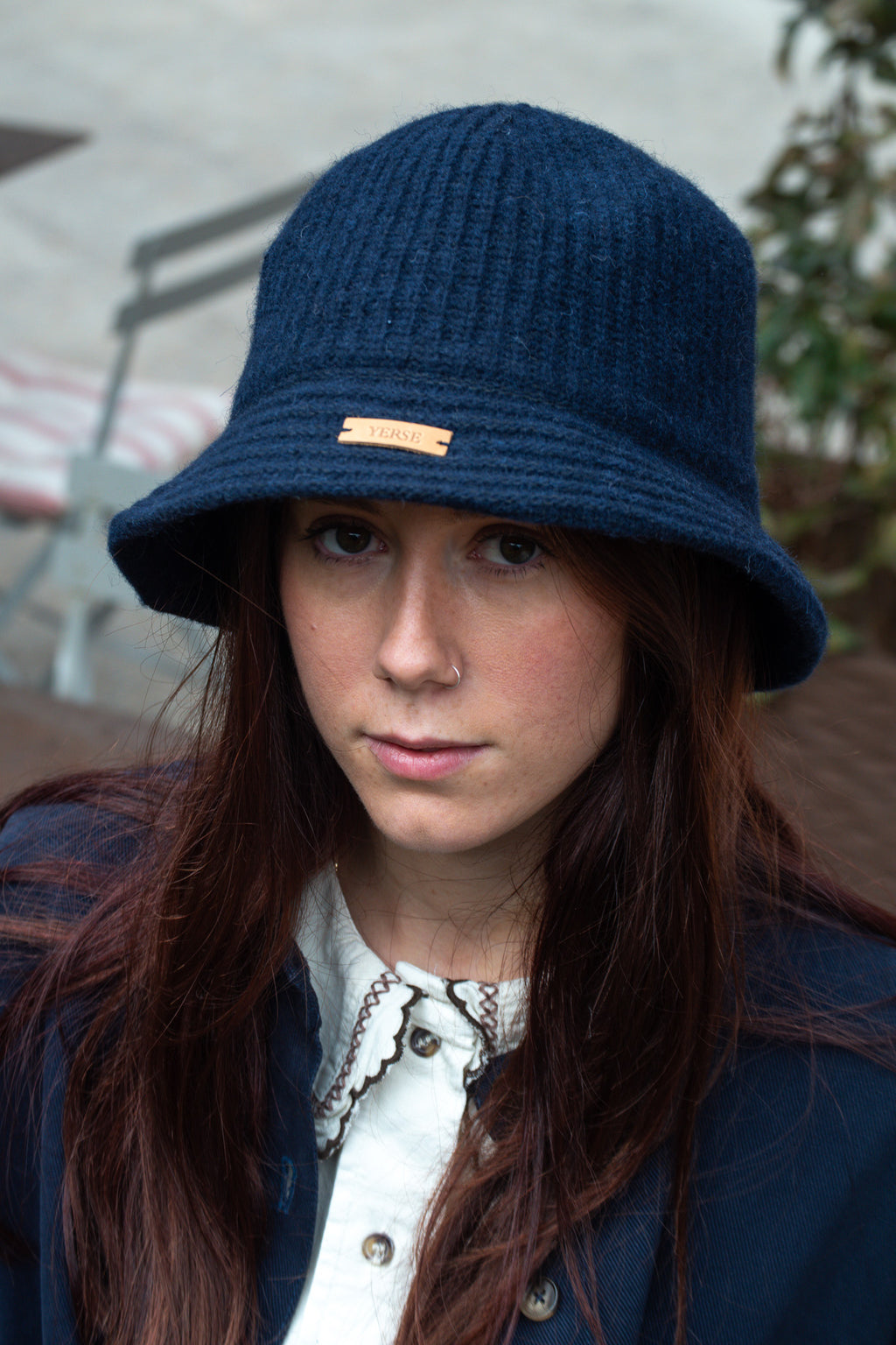 Yerse Wool Navy Bucket Hat