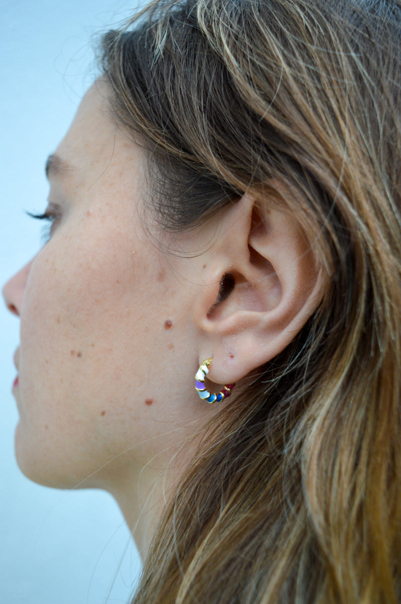 Anna + Nina Holographic Hoop Earrings