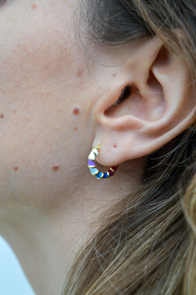 Anna + Nina Holographic Hoop Earrings