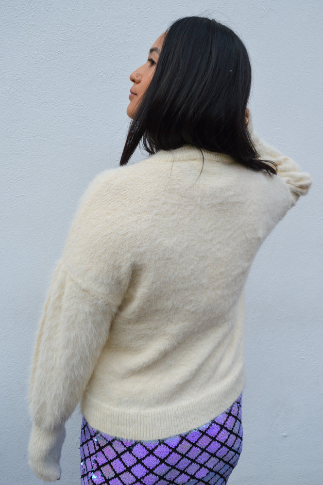 Compania Fantastica Buttermilk Textured Knit Sweater