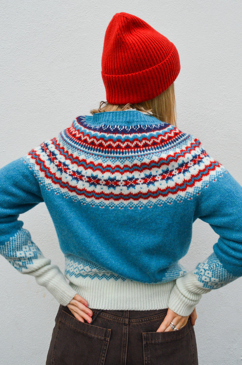 Lowie Caerphilly Fairisle Jumper in Blue