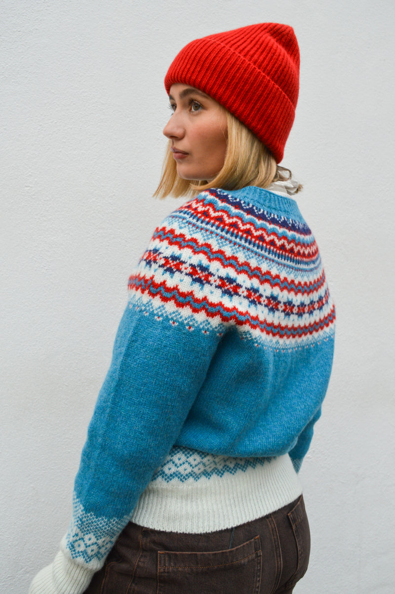 Lowie Caerphilly Fairisle Jumper in Blue