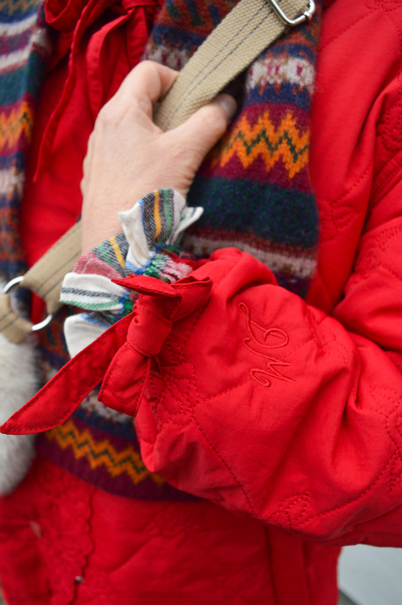 Damson Madder Baby  Aubrey Cherry Red Quilted Coat