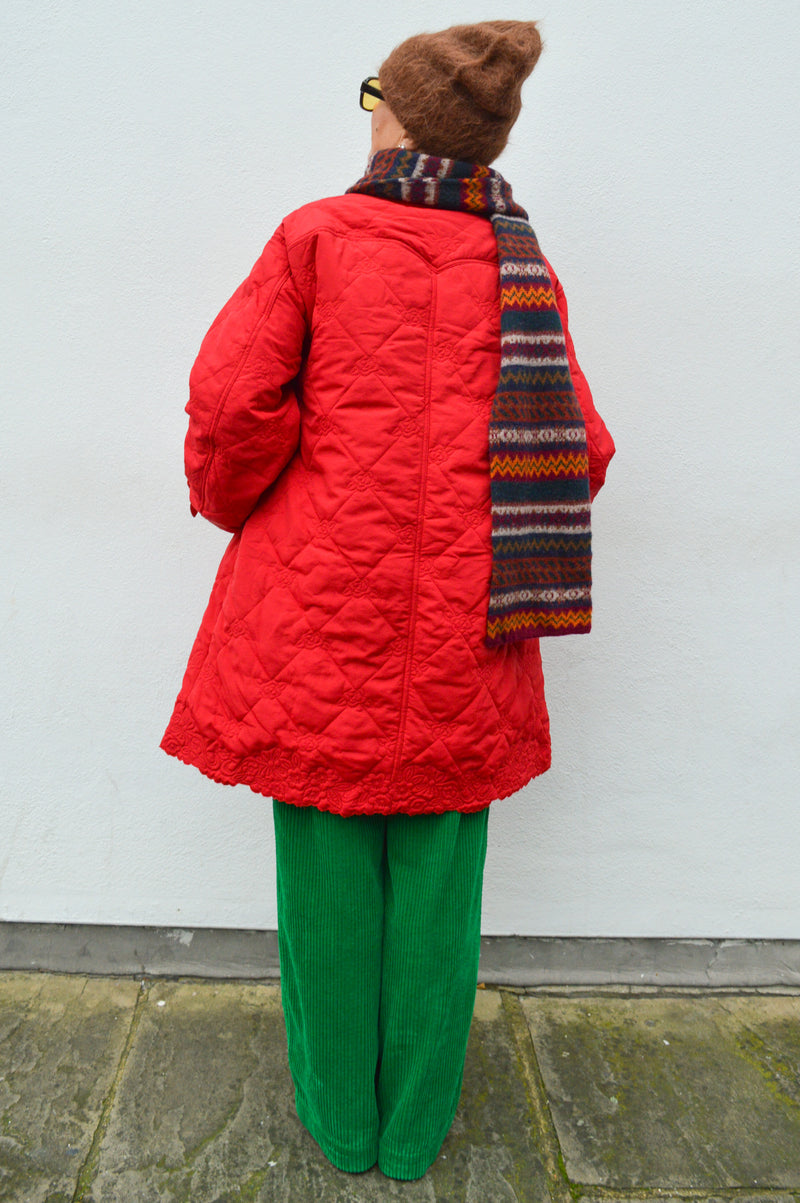 Damson Madder Baby  Aubrey Cherry Red Quilted Coat