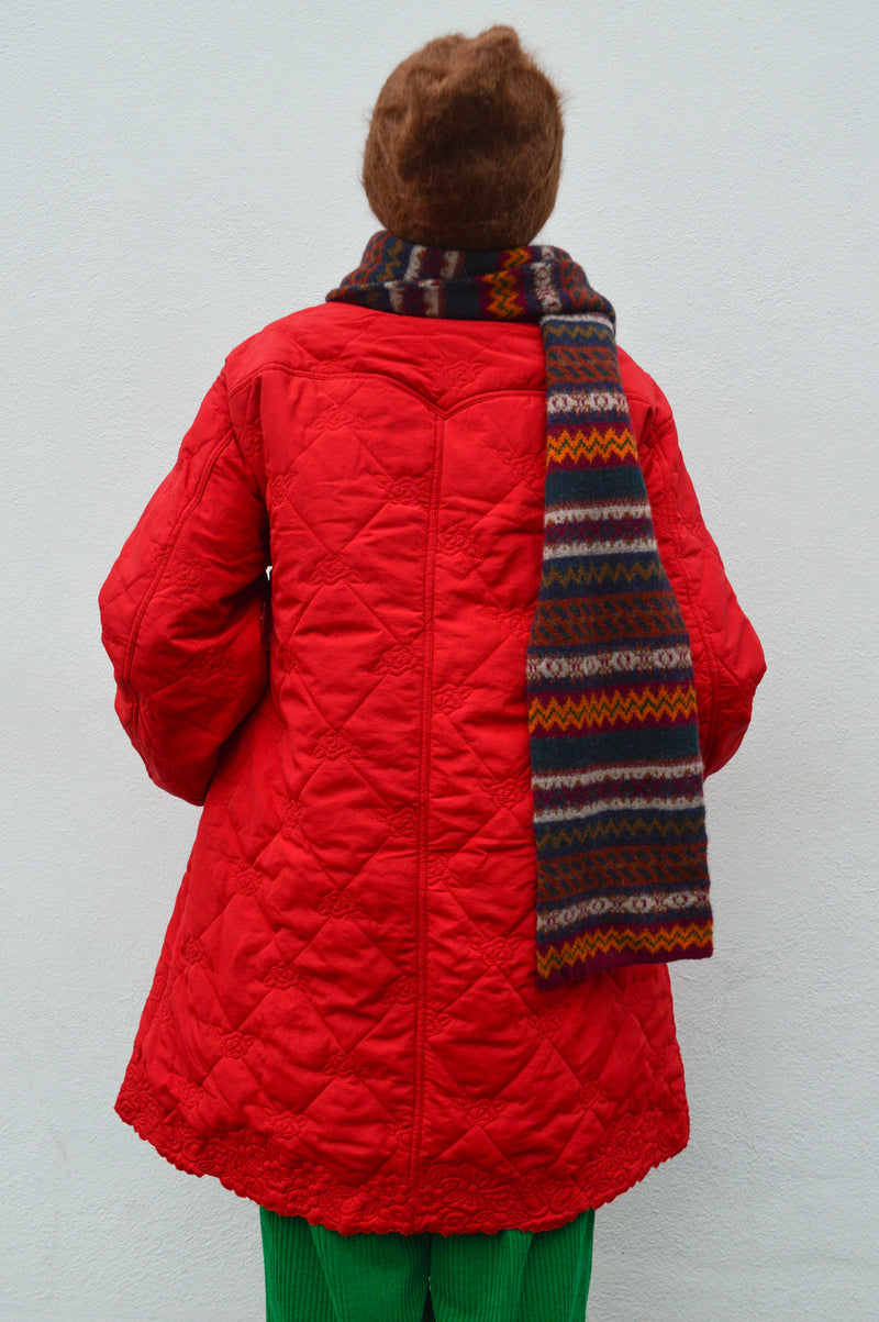 Damson Madder Baby  Aubrey Cherry Red Quilted Coat