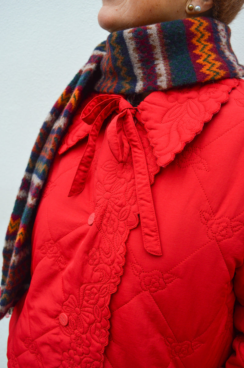 Damson Madder Baby  Aubrey Cherry Red Quilted Coat