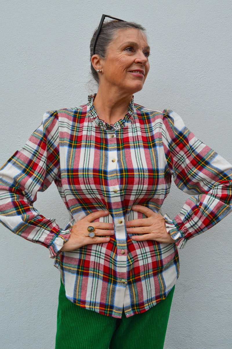 Iris Imani Red Tartan Blouse