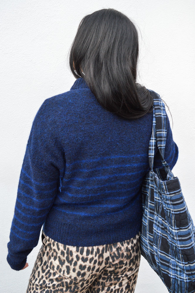 By- Bar Sonny Stripe Midnight Blue Pullover